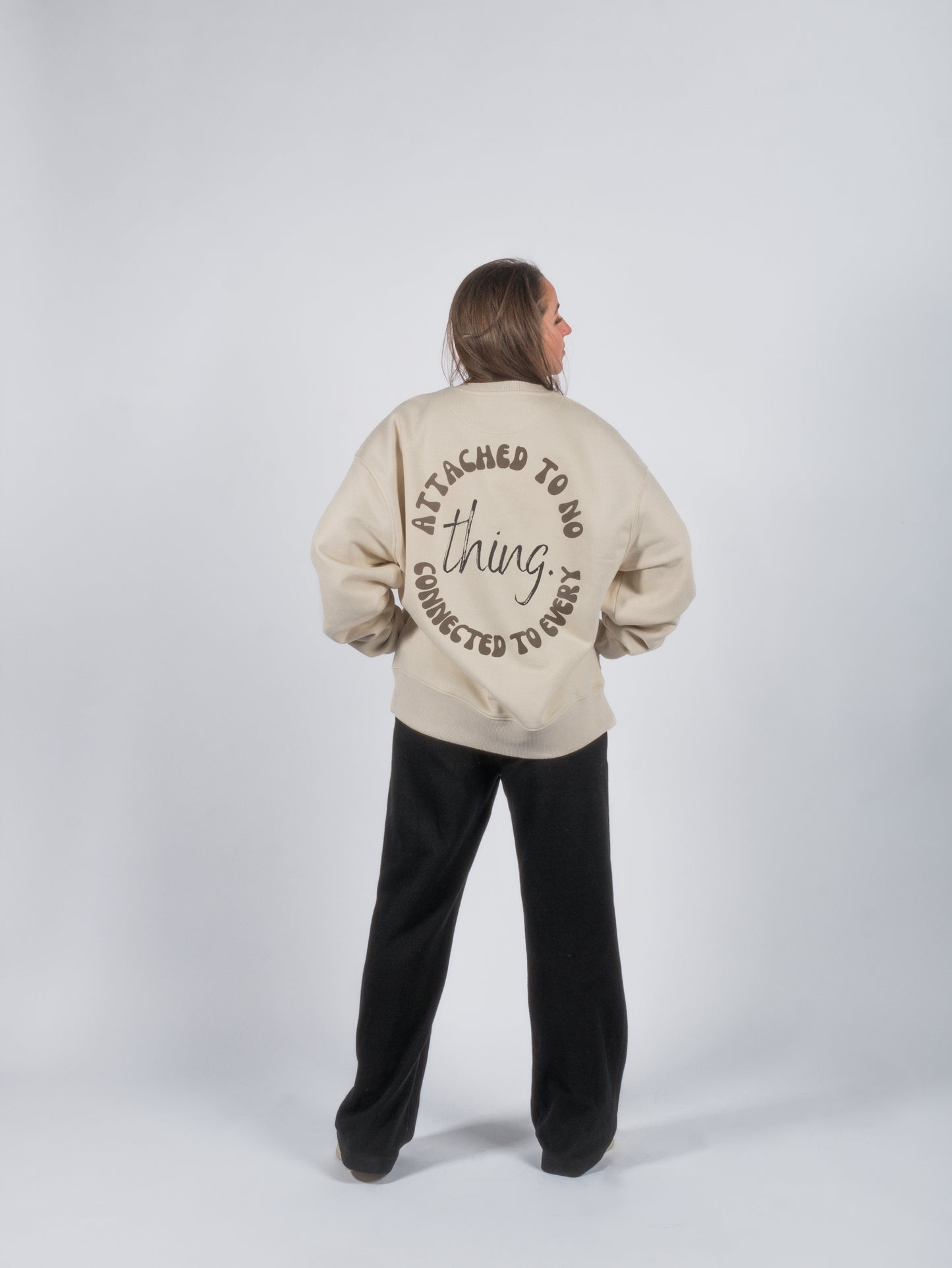 Crewneck Attached beige brown
