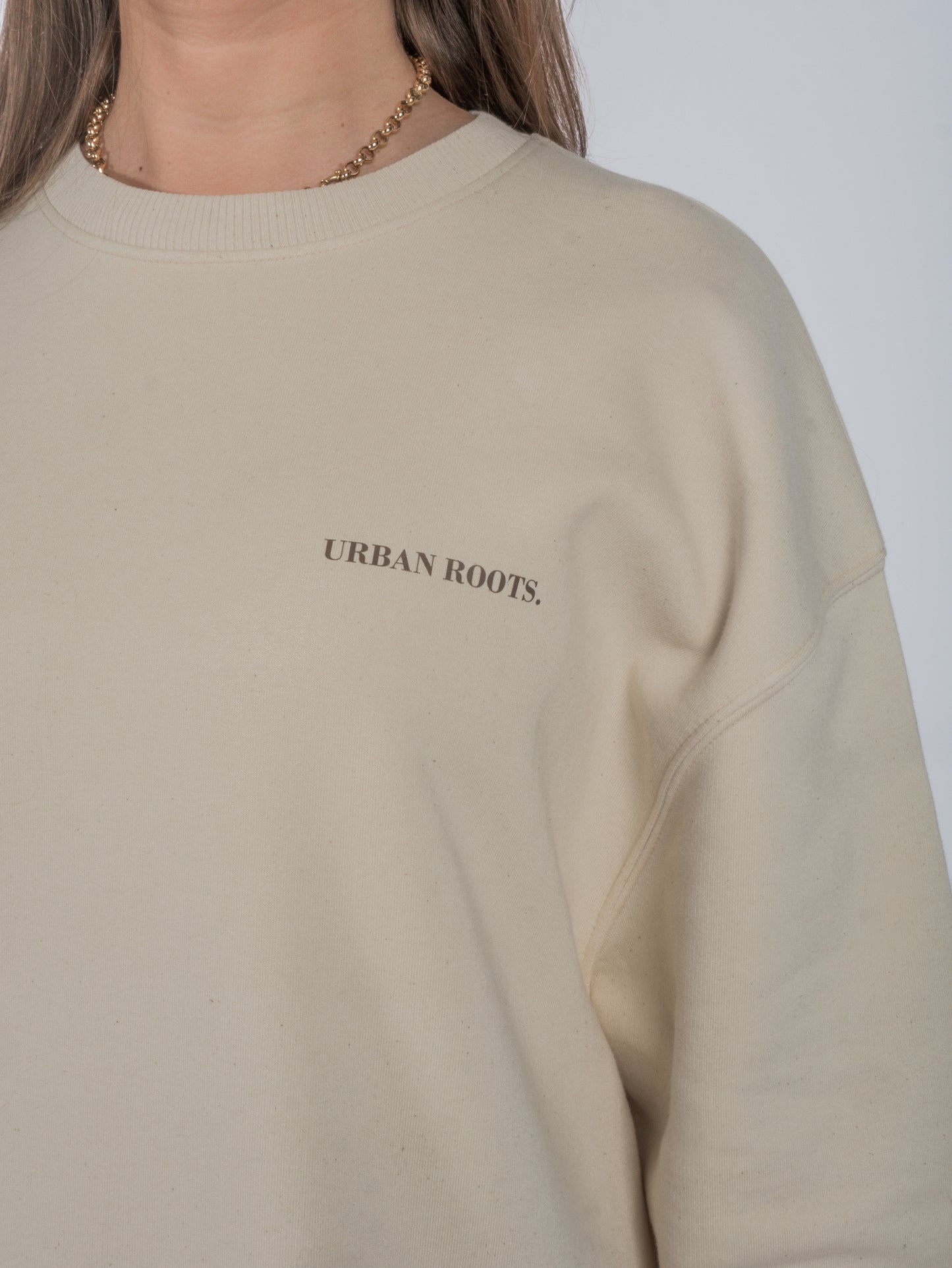 Crewneck Attached beige brown