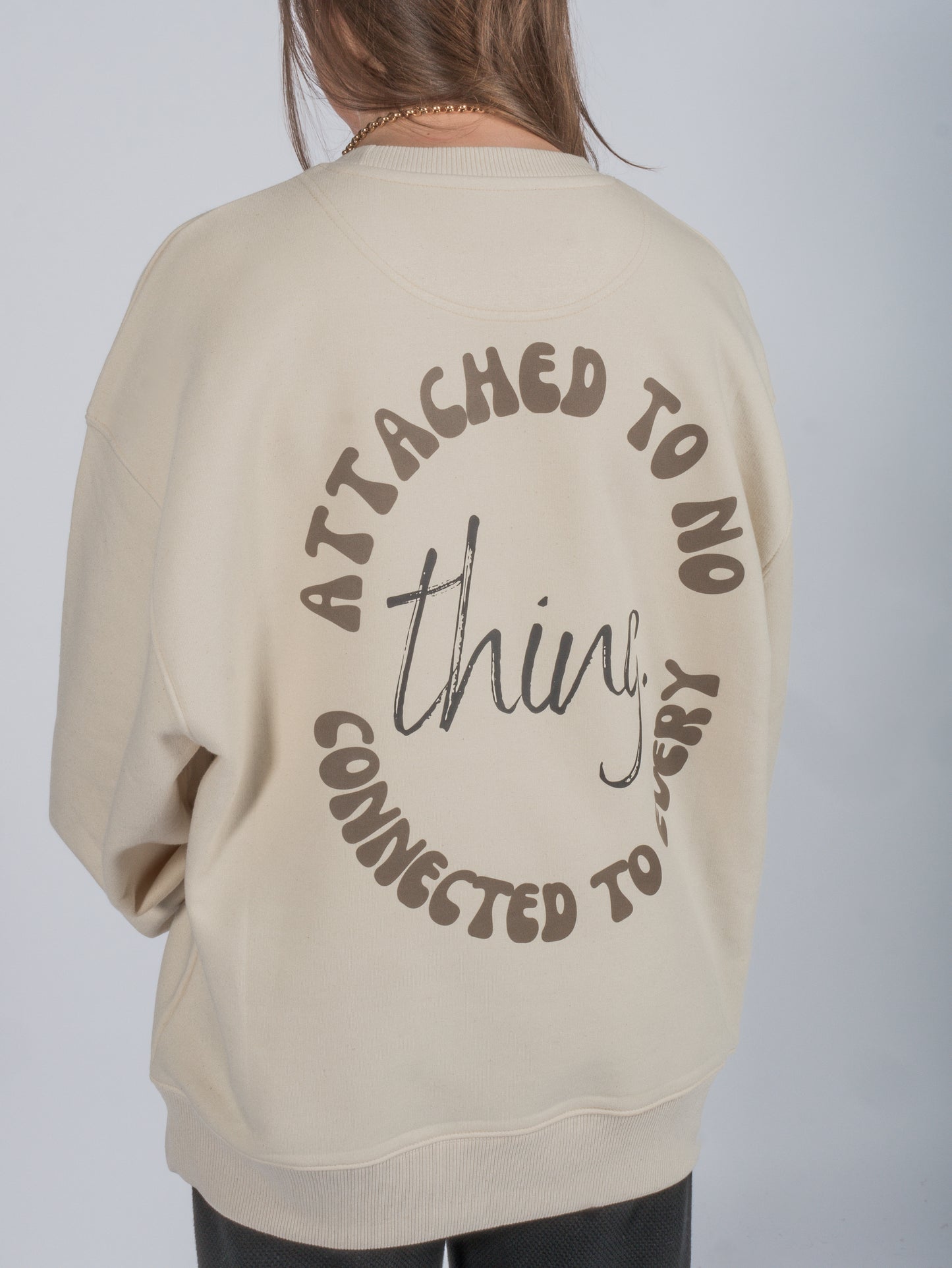 Crewneck Attached beige brown