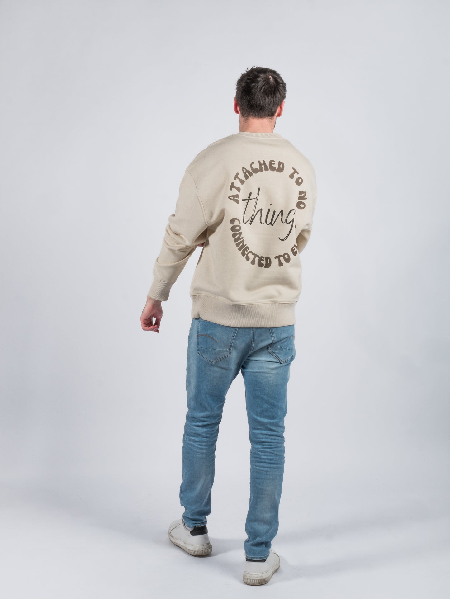 Crewneck Attached beige brown