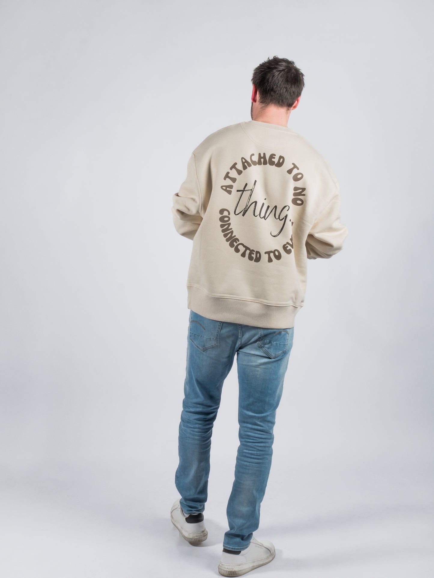 Crewneck Attached beige brown