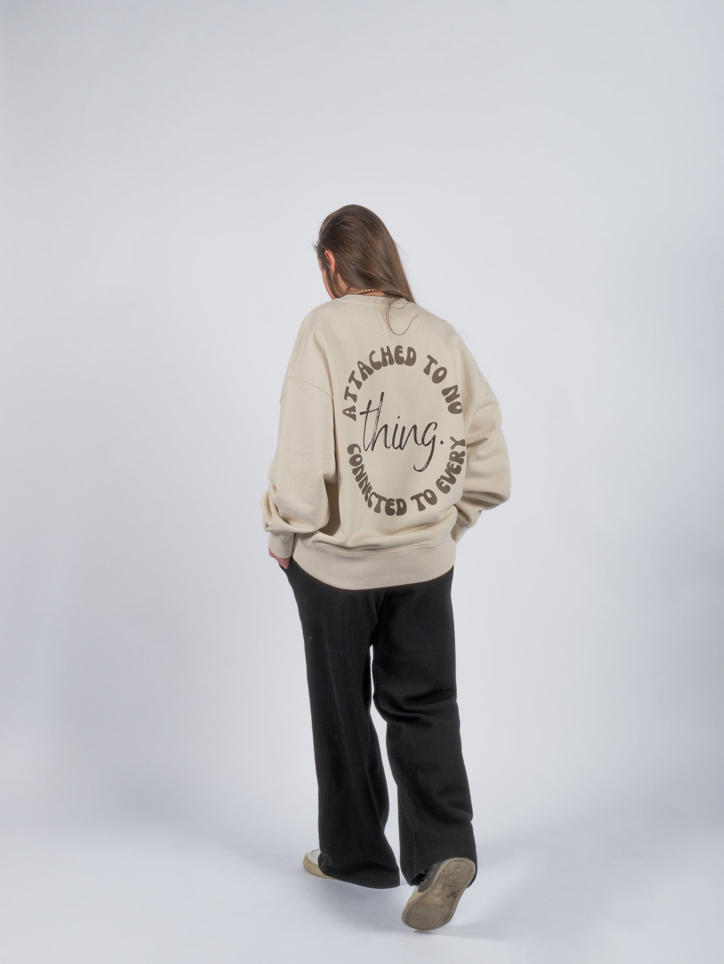 Crewneck Attached beige brown