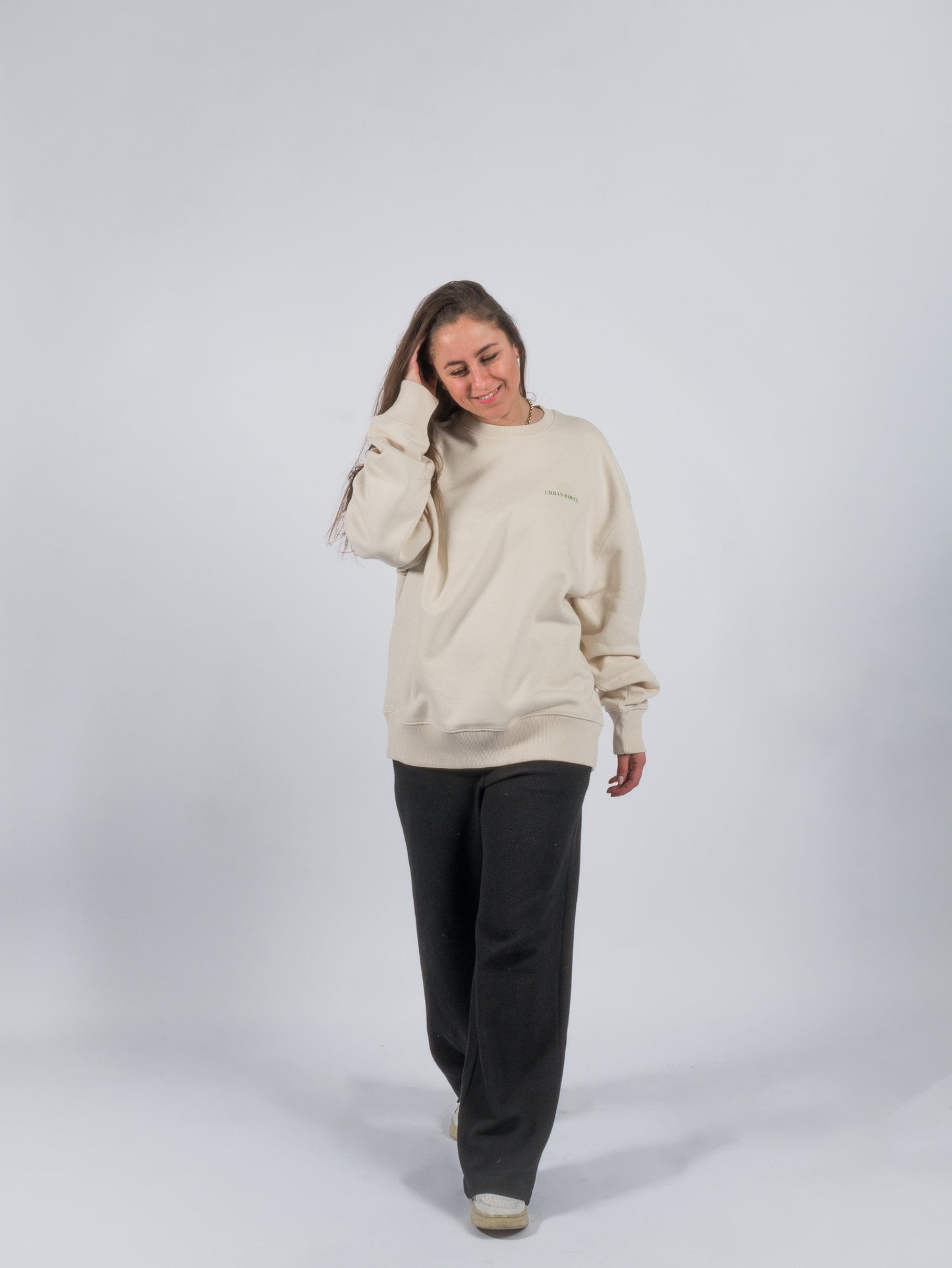 Crewneck Attached beige green