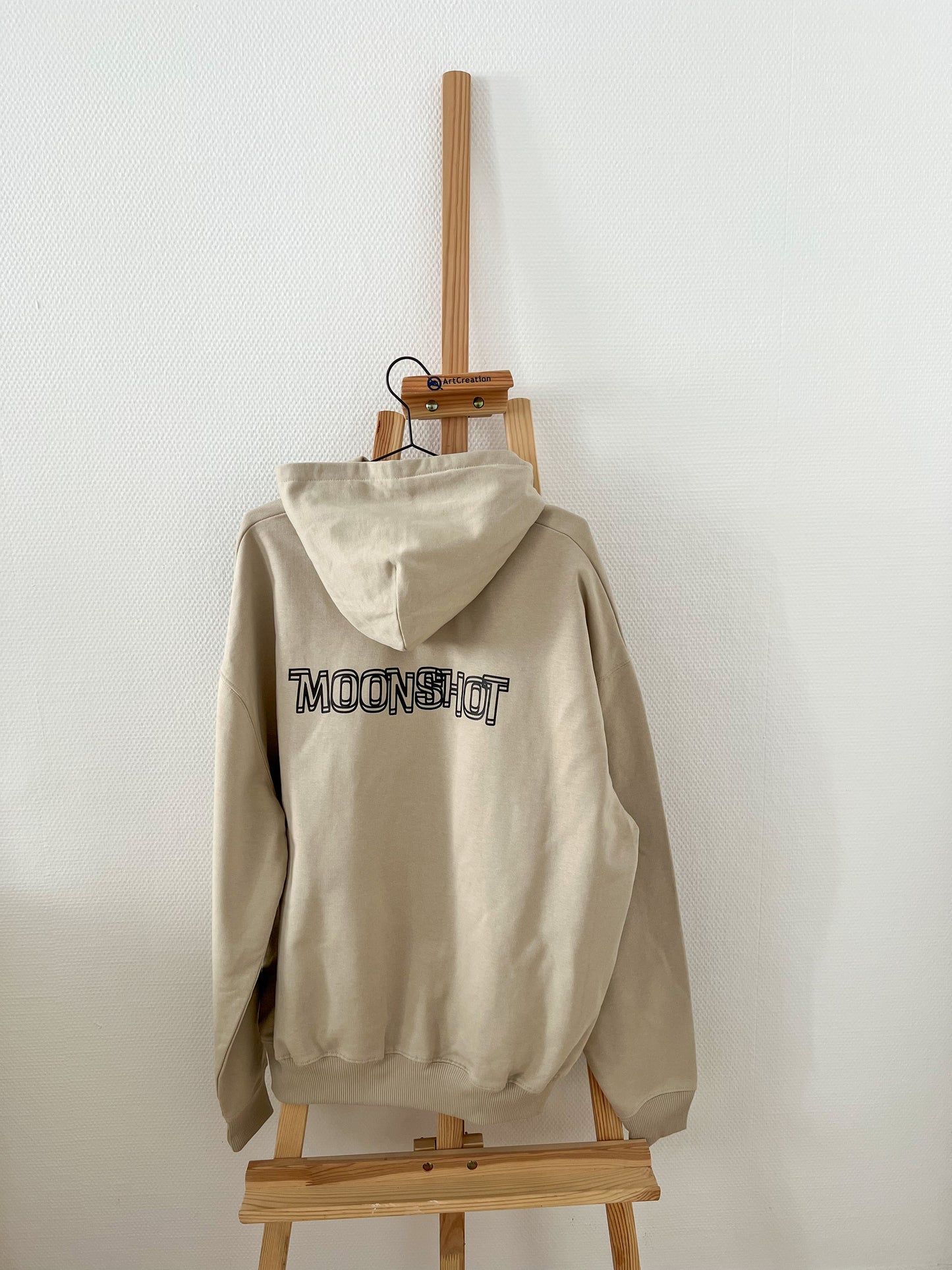 Hoodie Moonshot beige black