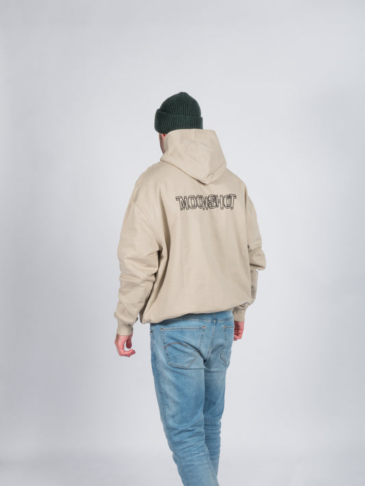 Hoodie Moonshot beige black