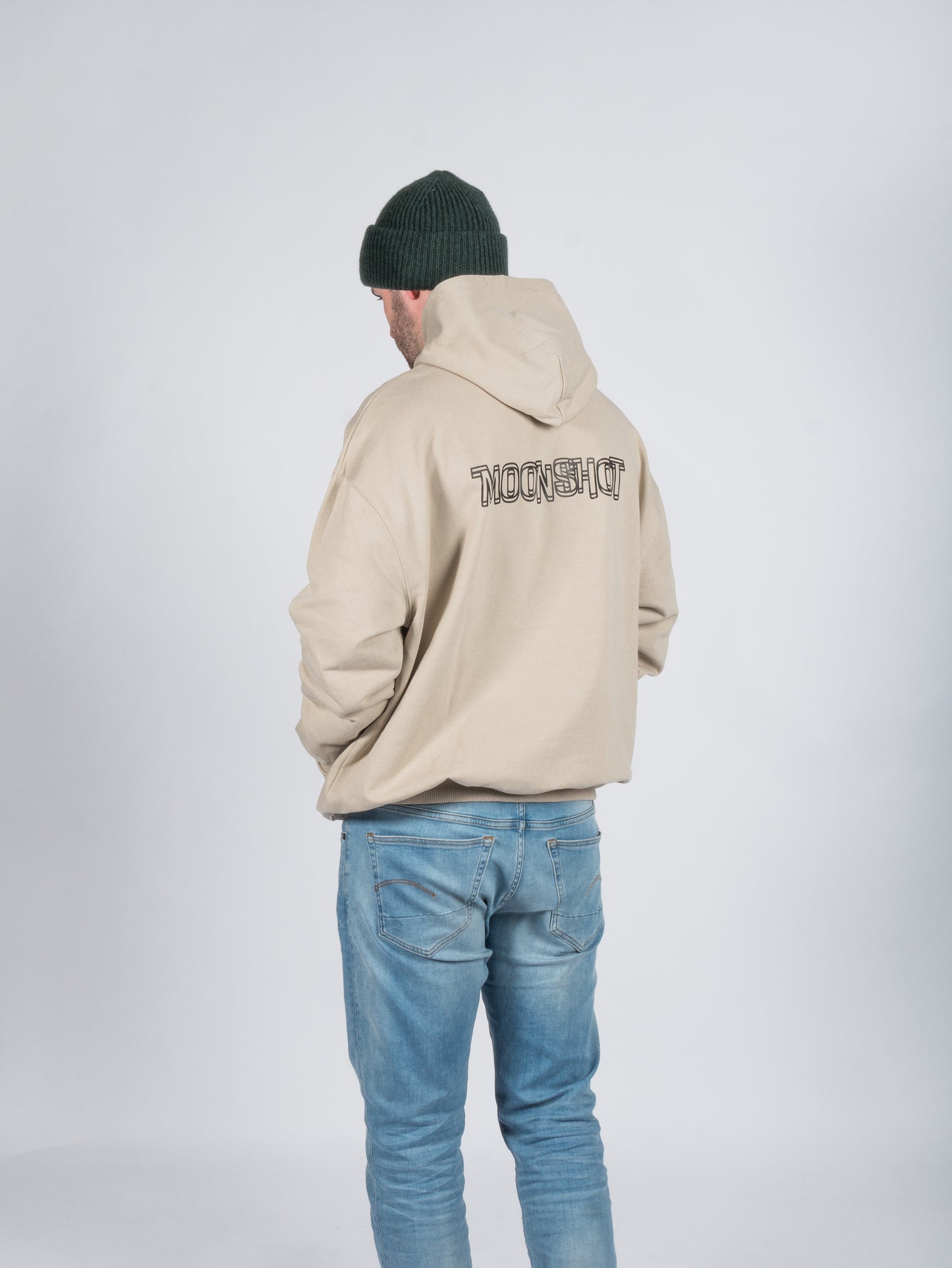 Hoodie Moonshot beige black