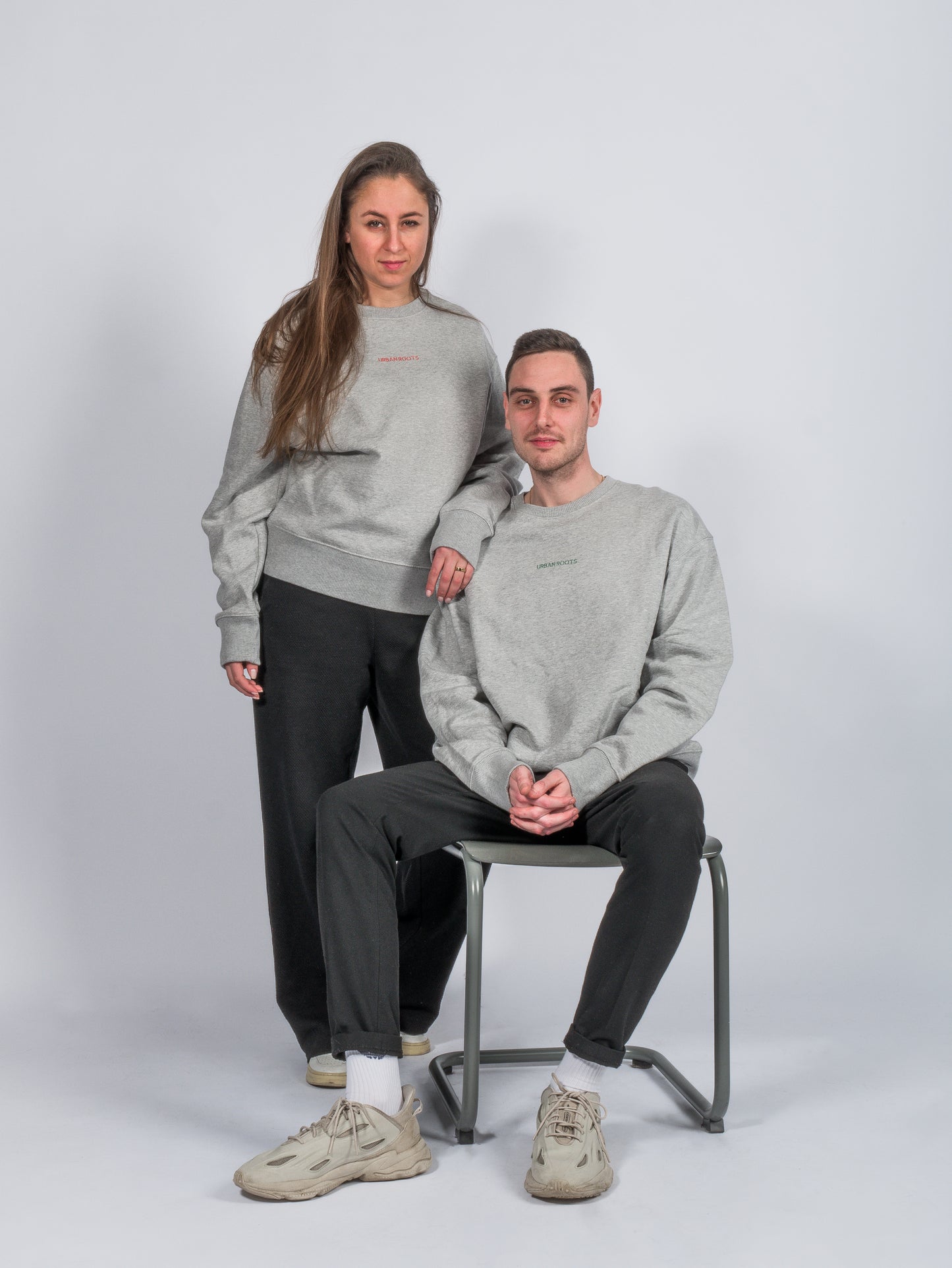 Crewneck grey green logo