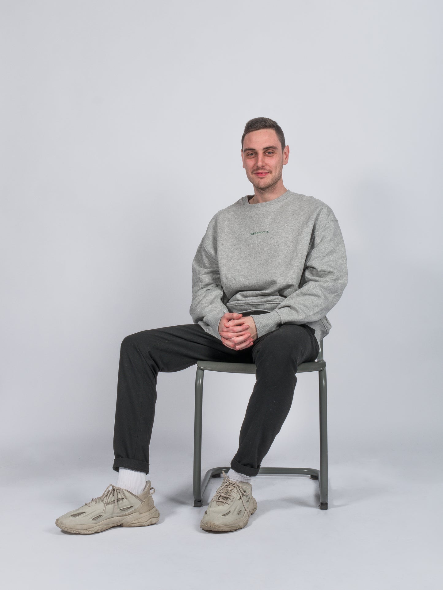 Crewneck grey green logo